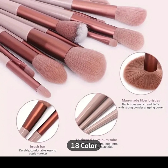 Brand new 13 piece makeup artist makeup brush set. brown chocolate color - Picture 9 of 11